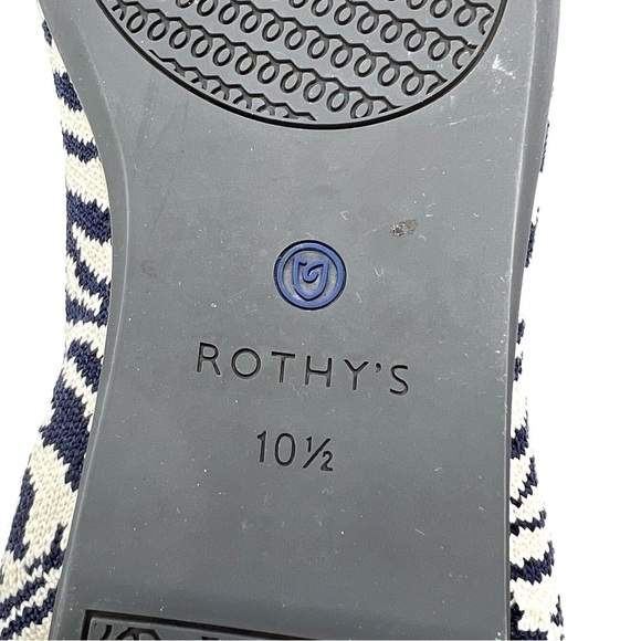 Rothy’s The Almond Loafer Zebra Print Navy Blue & White Size 10.5 EUC - Picture 8 of 12